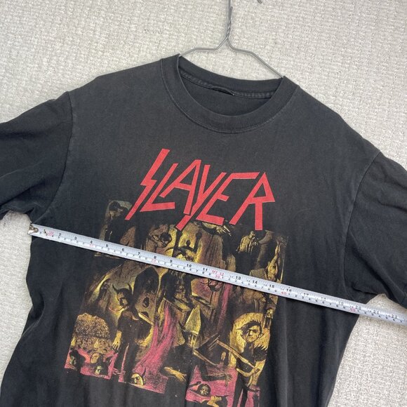 Vintage Unisex Slayer Reign In Blood Black T Shirt Heavy Metal 2005 Read - Picture 10 of 16